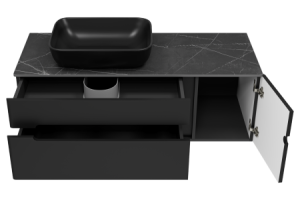 Тумба с раковиной Misty Роял 120 черная матовая - 2