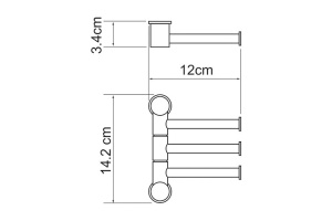 Полотенцедержатель тройной Wasserkraft черный матовый - 2