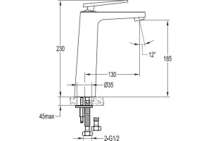 Смеситель Cezares Baden F LC 01 W0 для раковины - 2