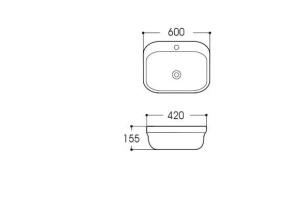 AQ6042-00 АМАДЕО раковина накладная 600*420*155 - 2