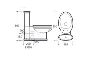 Чаша для напольного унитаза Boheme Puro белый с узором золото с бачком без сиденья - 2