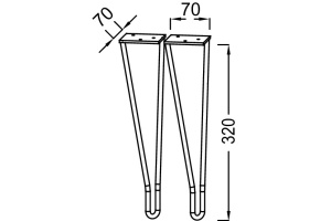 EB2569-BL Ножки для мебели, 32 см, черный (замена BLV) - 2