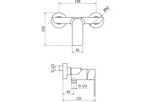 Смеситель Cezares Furore FURORE-DM-01-Cr для душа - 2