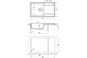 Мойка Flortek Консул 840, антрацит FSm  - 3