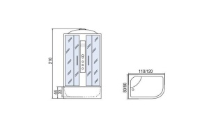 Душевая кабина с поддоном River Dunay XL 110/80/44 MT R (10000006191) - 3