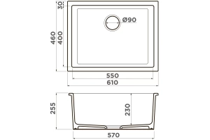 Мойка кухонная Omoikiri Okinoshima Natceramic/indigo blue (4911261) - 2