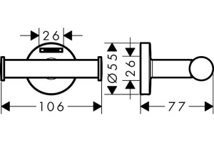 Крючок Hansgrohe Logis Universal 41725000 - 2