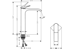 Смеситель для раковины Hansgrohe Vivenis белый матовый - 2