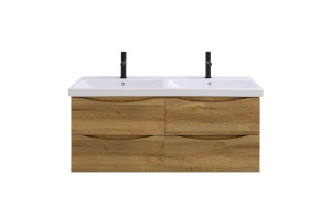 Тумба с раковиной BelBagno Marino-Cer 120 с двумя чашами светлое дерево