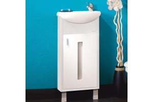 Мебель для ванной Бриклаер Бали 40 светлая лиственница, белый глянец, R - 2