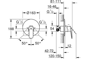 Смеситель Grohe Eurosmart Cosmopolitan 32880000 С ВНУТРЕННЕЙ ЧАСТЬЮ - 2