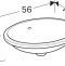 500.752.01.2 VariForm Раковина с установкой под столешницу овальной формы, Т1=50х40 см, без отв. под смеситель, с отв. перелива - 3