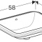 500.764.01.2 VariForm Раковина с установкой под столешницу прямоугольной формы, T1=50х40 см, без отв. под смеситель - 4