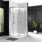 Душевой уголок BelBagno Uno 100х100 профиль хром стекло рифленое UNO-195-R-2-100-CH-CR - 1