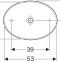 500.771.01.2 VariForm Раковина с установкой на столешницу овальной формы, 55х40 см, без отв. под смеситель, без отв. перелива - 4