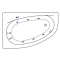 Акриловая ванна Excellent Kameleon 170x110 белая золото левая с гидромассажем WAEX.KML17.LINE.GL - 1
