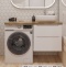 Тумба с раковиной STWORKI Берген 60 белая со светлой столешницей 122, Moduo 50 Square, L 549614 - 0