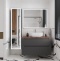 Тумба с раковиной STWORKI Берген 100 серая с темной столешницей, Moduo 50 Square 549582 - 1
