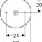 500.768.01.2 VariForm Раковина с установкой на столешницу круглой формы, D=40 см, без отв. под смеситель, без отв. перелива - 3