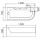 Ванна акриловая WeltWasser WW HB Alster 150/75 WT L белый с гидромассажем  10000005698 - 1