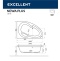 Ванна акриловая Excellent Newa Soft R 160х95 с гидромассажем белый - золото WAEX.NEP16.SOFT.GL - 6