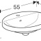500.720.01.2 VariForm Раковина встраиваемая в столешницу овальной формы, 55х45 см, с отв. под смеситель, с отв. перелива - 4