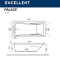 Акриловая ванна Excellent Palace 170x75 белая золото с гидромассажем WAEX.PAL17.RELAX.GL - 2