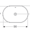 500.728.01.2 Geberit VariForm Раковина встраиваемая в столешницу эллиптической формы, 60х40 см, без отв. под смеситель, с отв. перелив - 2