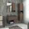 Тумба с раковиной Comforty Франкфурт 75, дуб шоколадно-коричневый, черная раковина 00-00000889 - 1