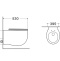 AQ1980-00 АЛЬТАИР Унитаз подвесной безободковый 530*395*340мм, тонкое сиденье с механизмом плавного закрывания, крепеж - 1