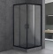 Душевой уголок Royal Bath HPD 95x100 профиль черный стекло прозрачное RB1095HPD-T-BL - 1