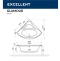 Ванна акриловая Excellent Glamour Ultra 150х150 с гидромассажем белый - хром WAEX.GLA15.ULTRA.CR - 9
