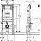 Система инсталляции для унитазов Geberit Duofix UP320 111.300.00.5 с кнопкой смыва хром, шумоизоляцией и креплениями - 8