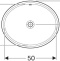 500.752.01.2 VariForm Раковина с установкой под столешницу овальной формы, Т1=50х40 см, без отв. под смеситель, с отв. перелива - 1