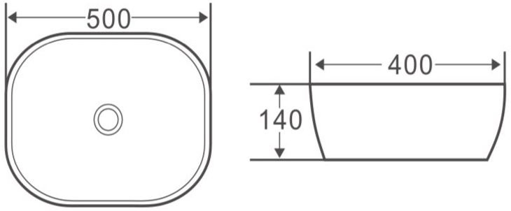 Раковина накладная BelBagno 50х40 белый  BB1302 - 2