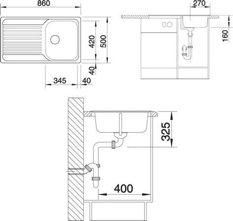 Мойка кухонная Blanco Tipo 45 S сталь матовая 511942 - 5