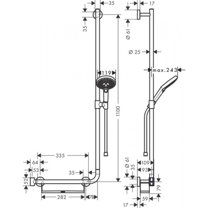 Душевой гарнитур Hansgrohe   26326400 - 1