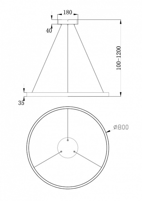 Подвесной светодиодный светильник Maytoni Rim MOD058PL-L42B4K - 1