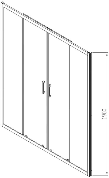 Душевая дверь в нишу Vincea Alpha VDS-3AL2160CL 160 см, стекло прозрачное, хром - 6