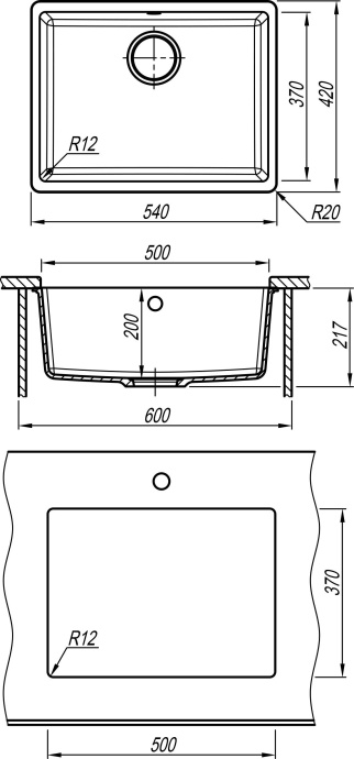 Мойка Flortek Ринг 500, капучино FSm  24.050.D0500.306 - 3