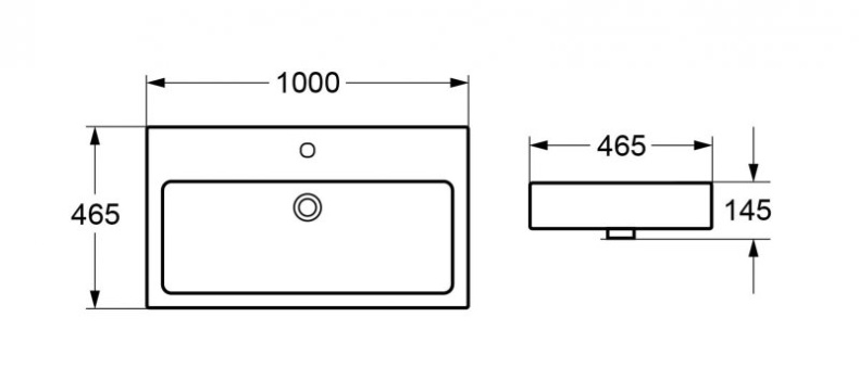 Мебельная раковина Cezares Cadro 100х46.5, белый  CZR-MIL-100-LVB - 1