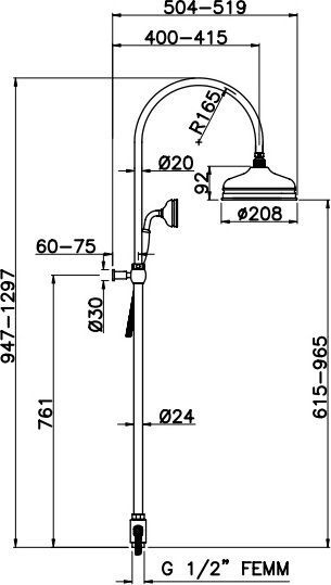 Душевая стойка Gattoni Pd  4293/PDC0cr - 1