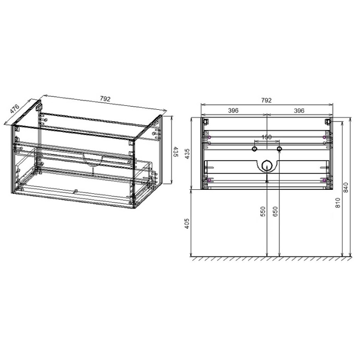 Комплект мебели Vincea Chiara 80 темное дерево - 2