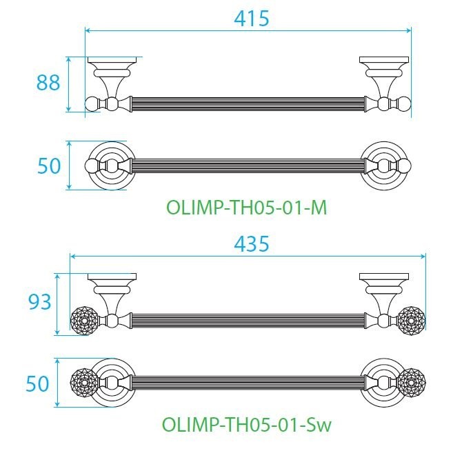 Полотенцедержатель Cezares OLIMP  OLIMP-TH05-01-M - 2