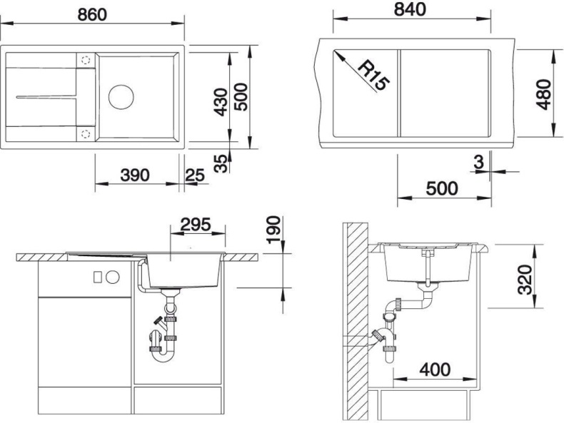 Мойка из гранита Blanco Metra бежевый  513038 - 5