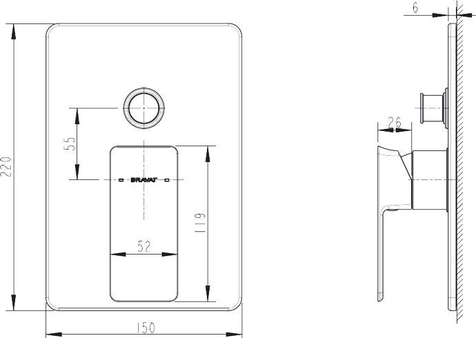 Смеситель Bravat Phillis PB856101CP-2-ENG для ванны с душем - 1