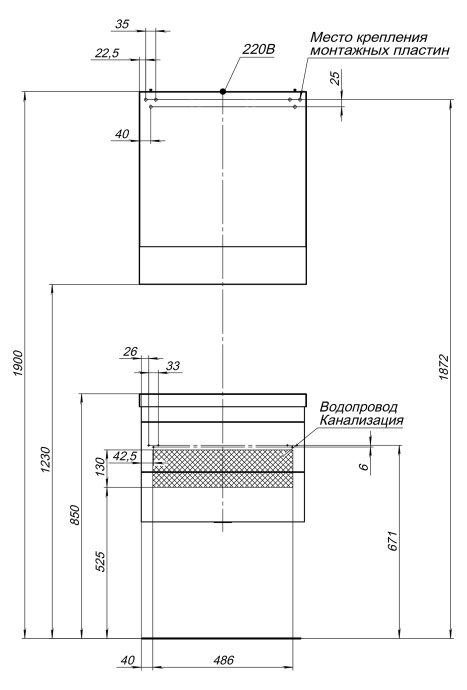 Зеркало-шкаф Aquanet Нота 58 камерино венге 159108 - 25