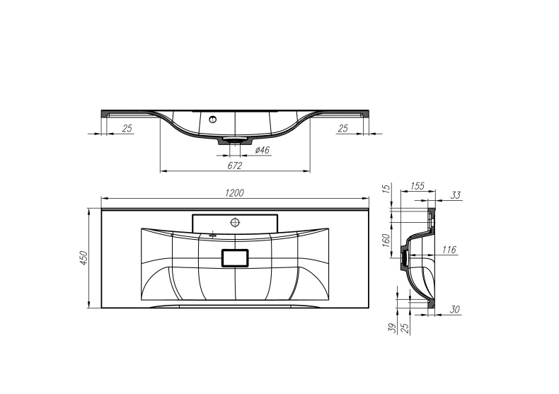 Комплект мебели BelBagno Marino 120 светлое дерево - 10