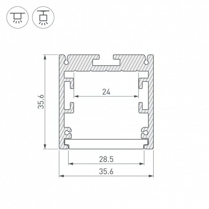 Профиль Arlight SL-ARC-3535-D3000-A45 SILVER (1180мм, дуга 1 из 8) 027635 - 3