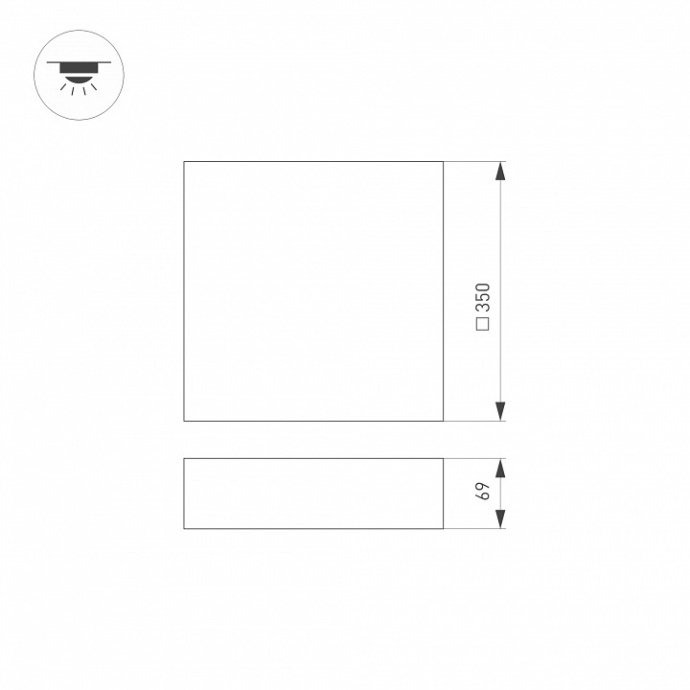 Потолочный светодиодный светильник Arlight SP-Quadro-S350x350-30W Warm3000 034792 - 5